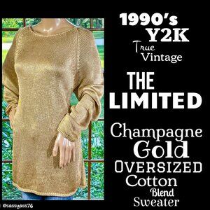 ▪️VTG▪️THE LIMITED▪️1990's Y2K Champagne Gold Oversized Cotton Blend Sweater